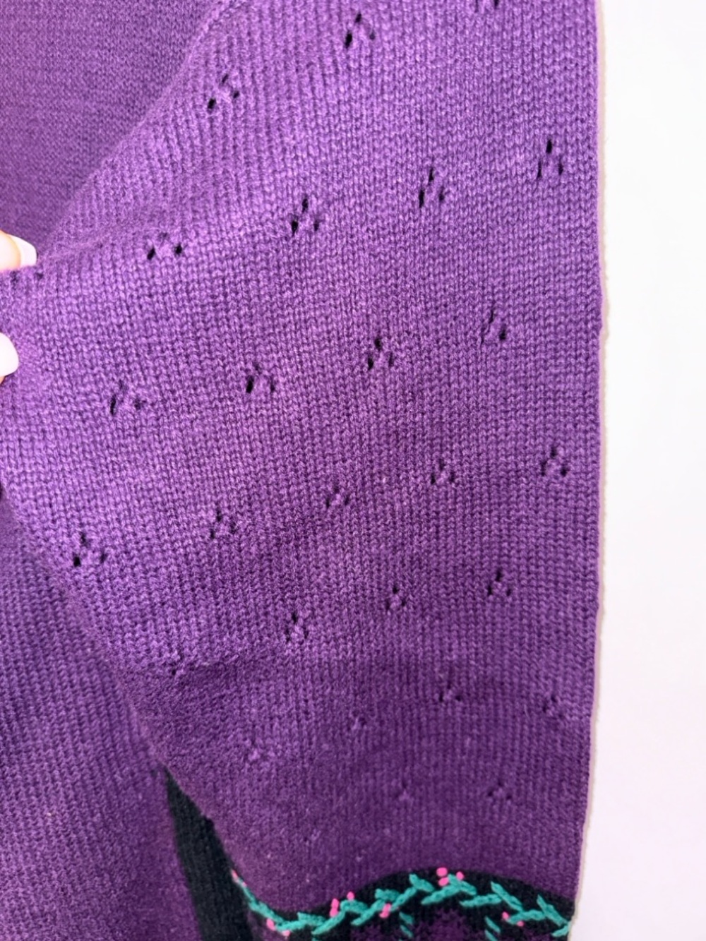 Jantzen Purple and Black Floral Patchwork Cardigan - Picture 10 of 10
